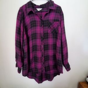 Purple plaid long sleeve